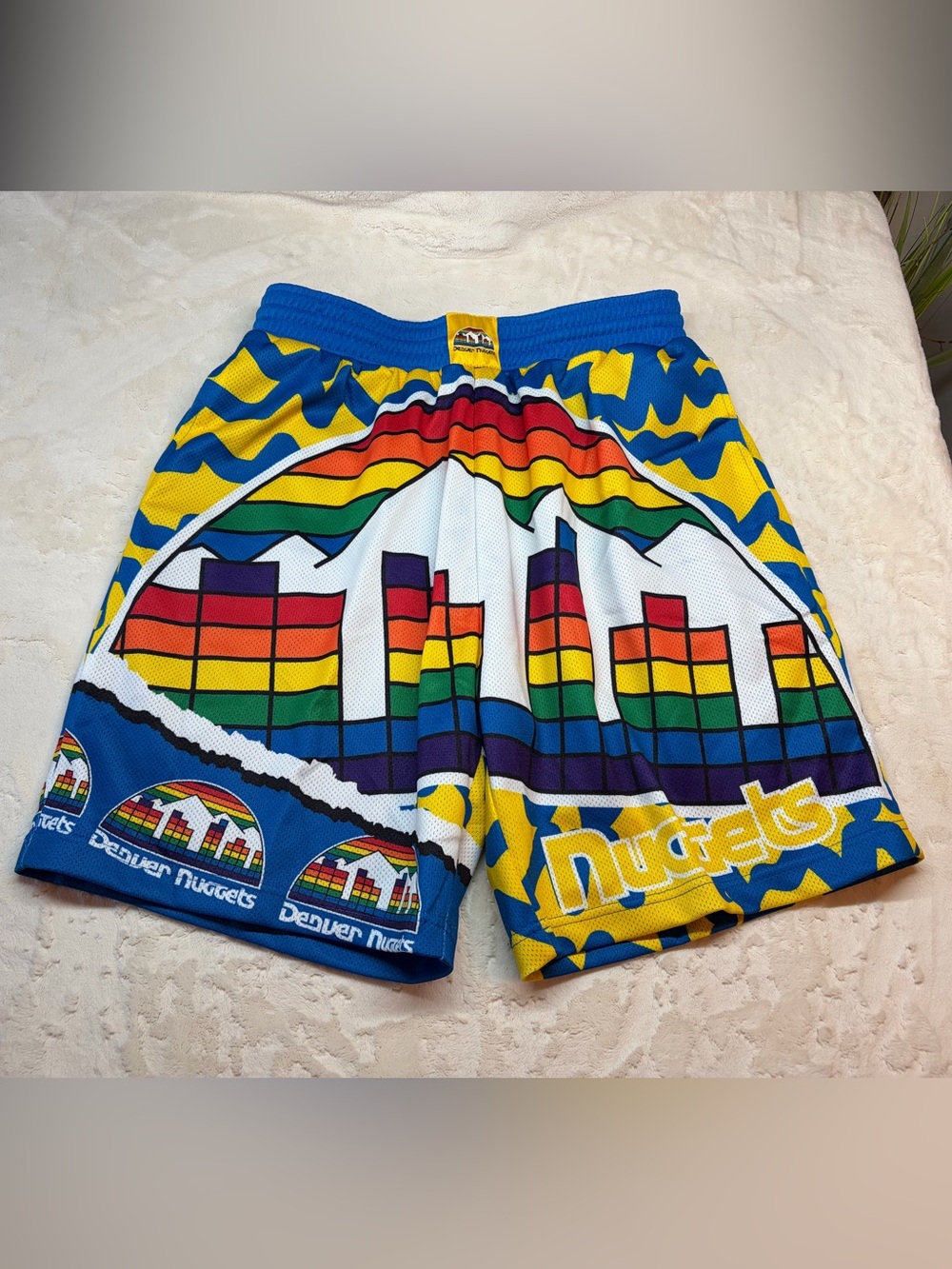 Denver Nuggets Mitchell & Ness Jumbotron 2.0 Sublimated Basketball Shorts ~NWOT~